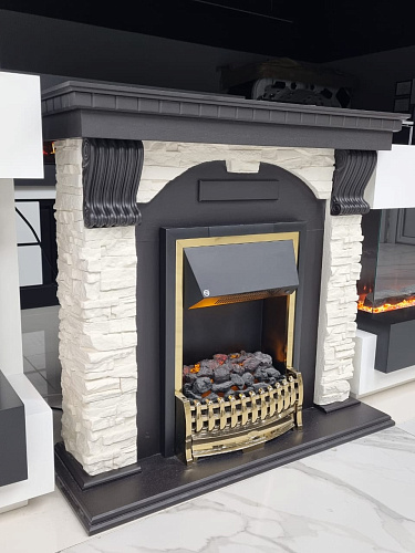 Биокамин Dimplex Luxemburg очаг Atherton сланец/темный дуб (каменный) (выставочный образец)_6